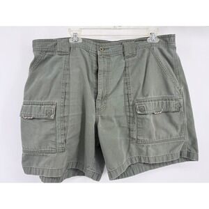 Vintage LL Bean Mens Cargo Shorts Size 40 Green Cotton Outdoor Casual
